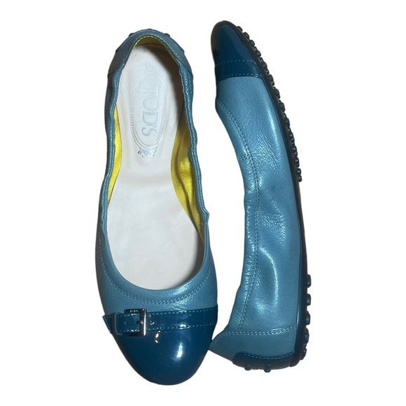 Tod’s Teal Leather Ballet Flat Size 38.5